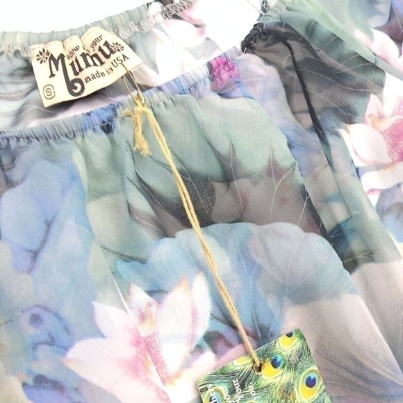 New Show Me Your Mumu Sheer Blue Green Pink Floral Rane Romper Sz S - Picture 8 of 13